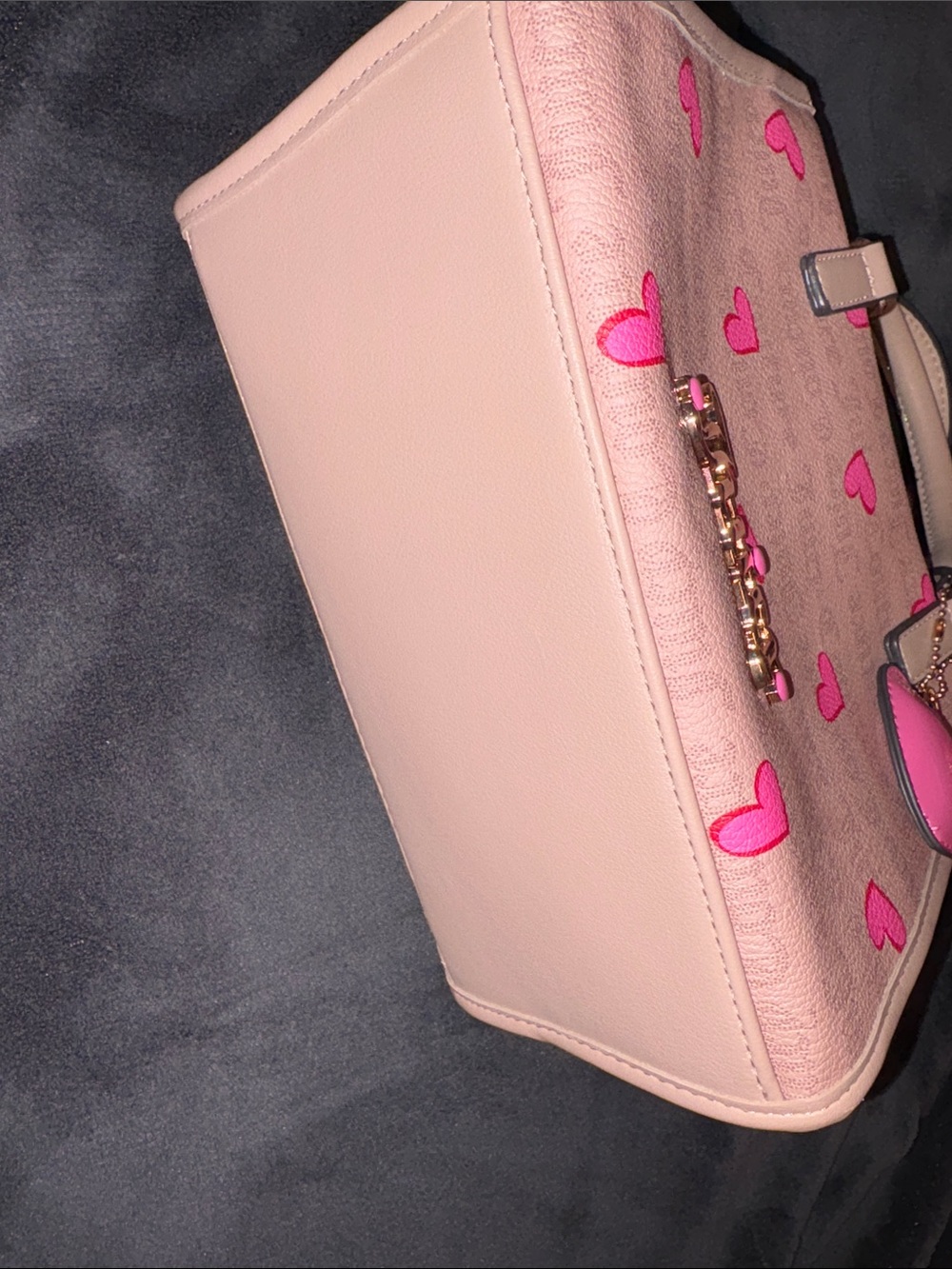Juicy Couture Pink Heart Accent Purse with Gold Logo - Picture 7 of 14